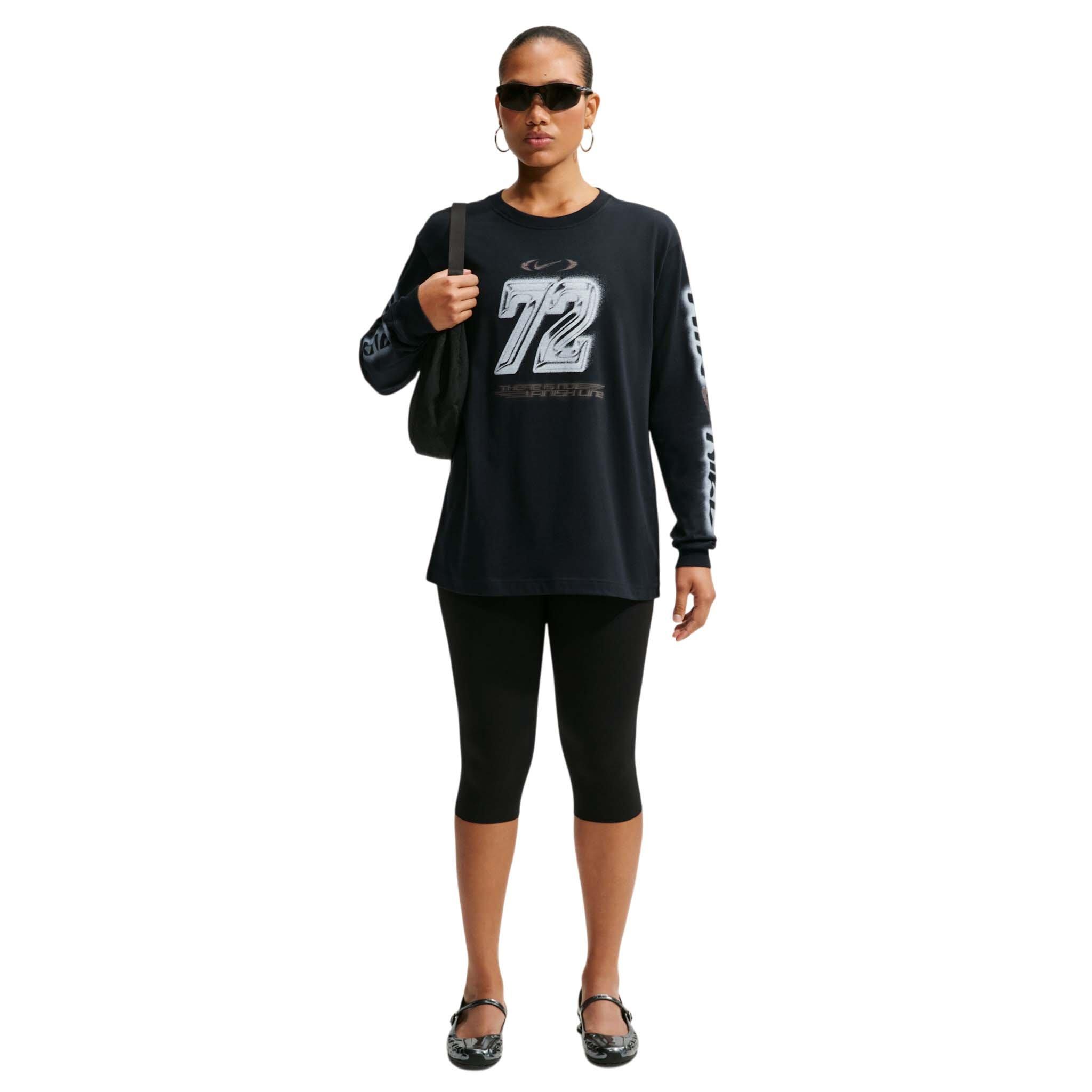 Nike Women's Sportswear Classic Oversized 72 Long Sleeve T-Shirt - Black - BLACK